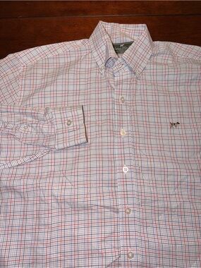 Southern Point Co. Men’s Medium The Hadley Shirt Plaid Button-Down Red/Blue